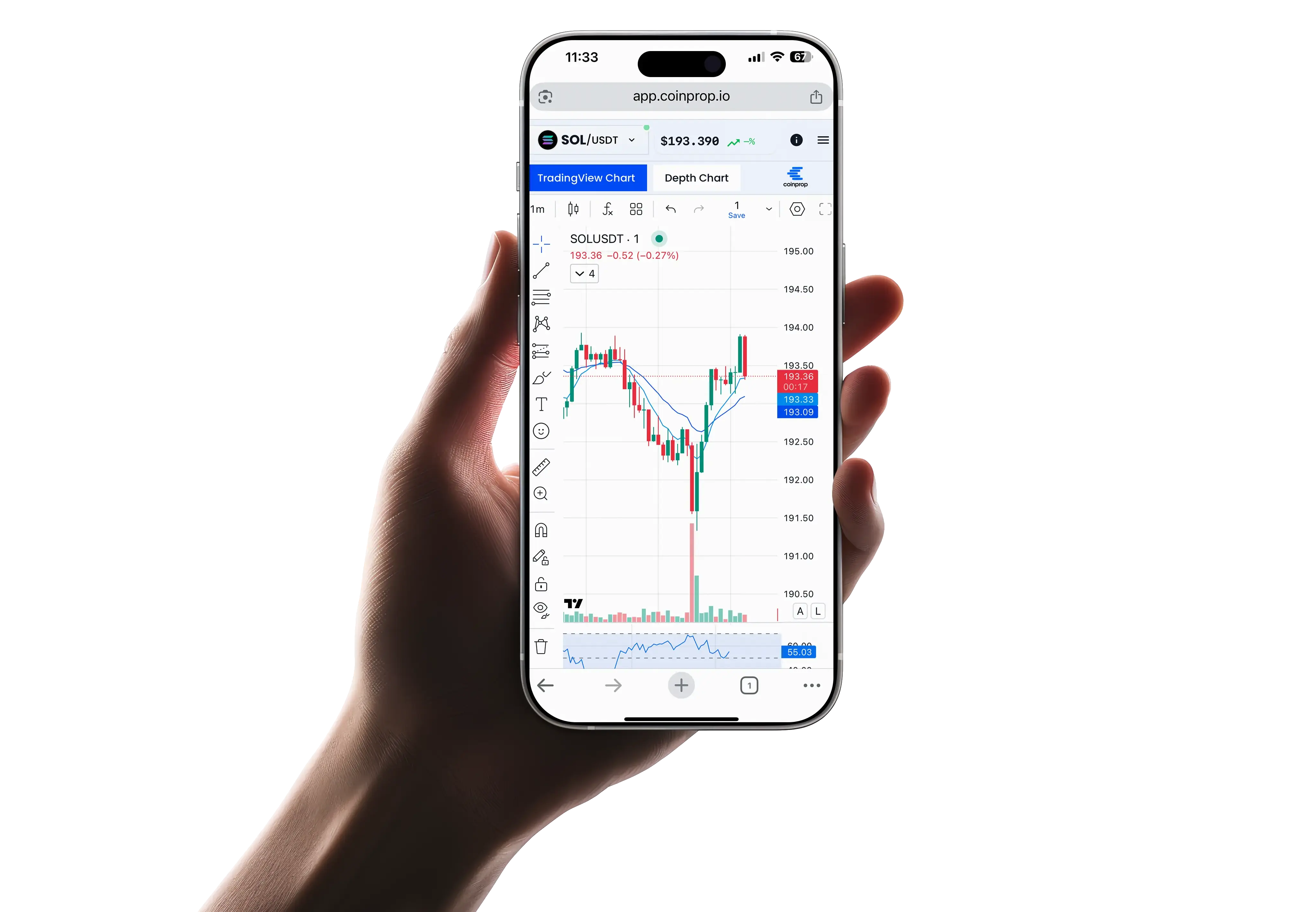 CoinProp UI mockup